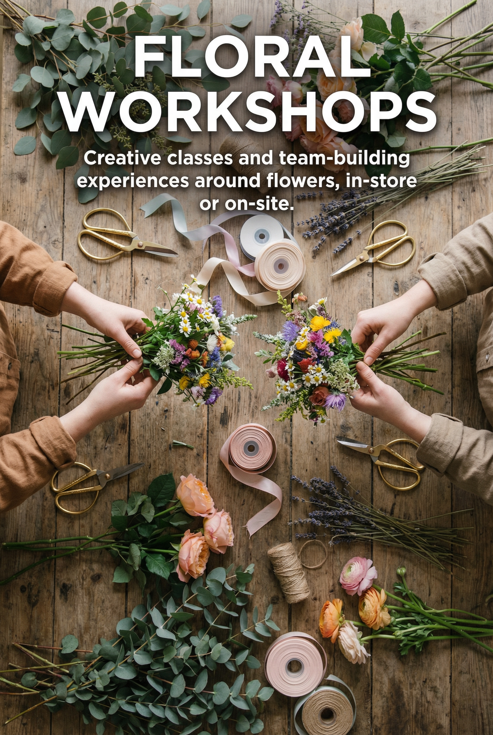 Join our floral workshop this weekend! Learn to create stunning arrangements...