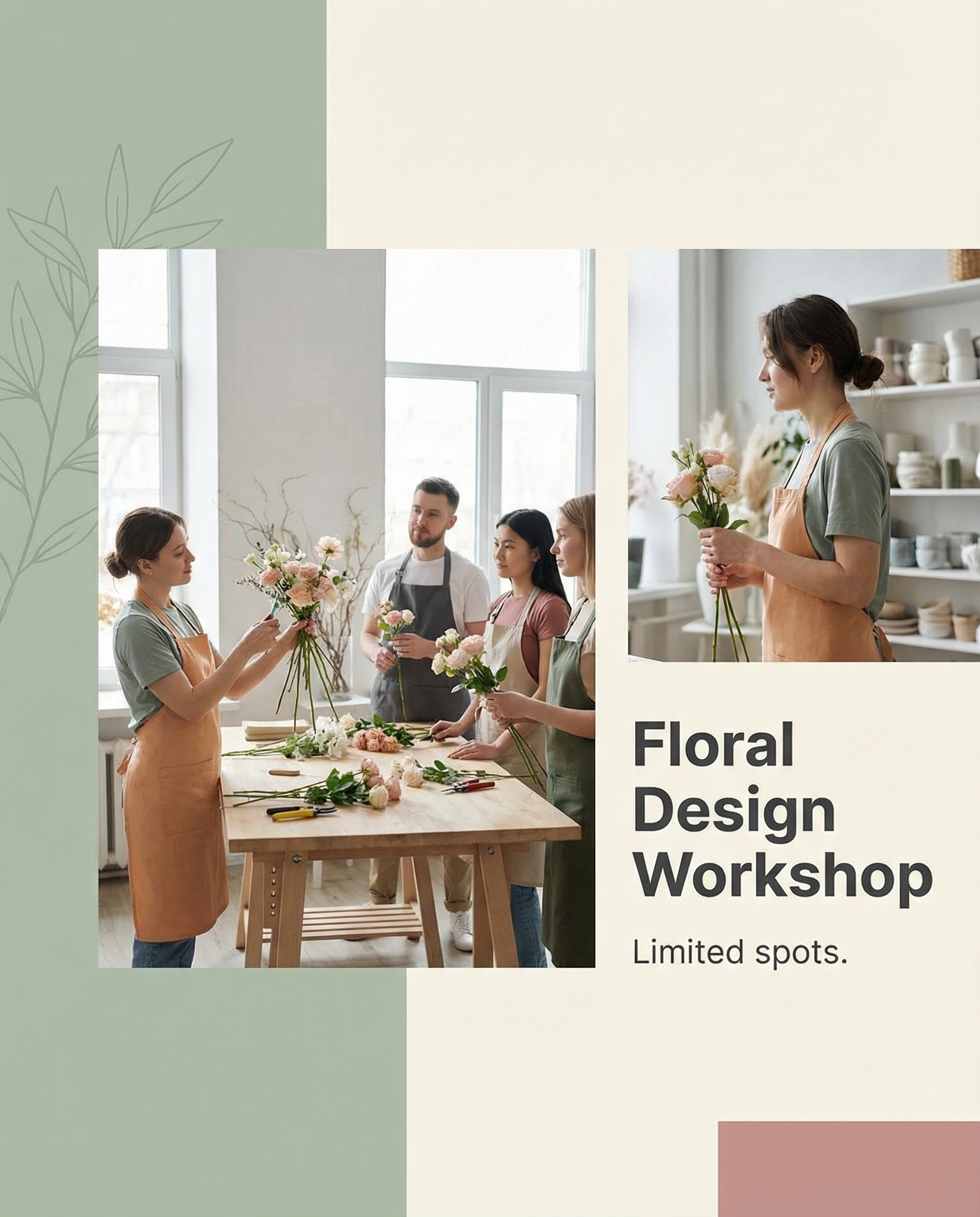 Join our weekend workshop! Learn techniques from our expert florists...